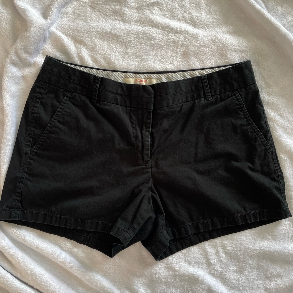 J. Crew Women’s high rise black Chino shorts. Size 8.